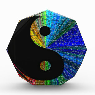 Colorful Yin And Yang Puzzle Acrylic Award