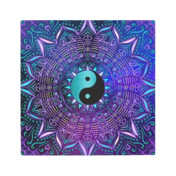 Colorful Yin Yang Mandala Metal Art by BecometheChange at Zazzle