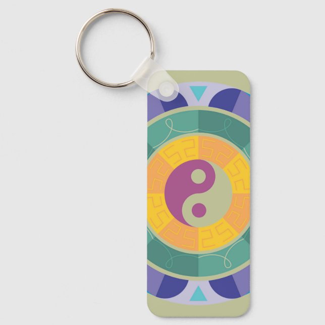 Colorful Yin Yang Pattern Keychain (Front)