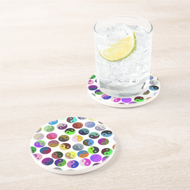 Colorful Ying Yang Pattern Coaster (Side)