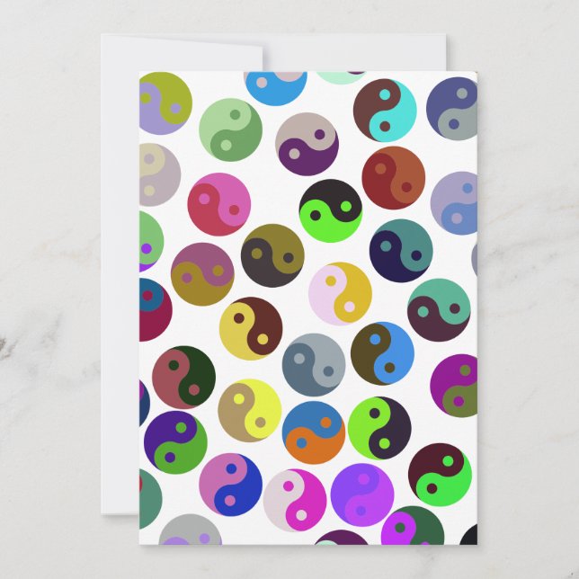 Colorful Ying Yang Pattern Invitation (Front)
