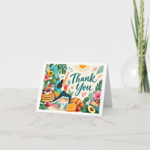 Colorful Yoga and Brunch Thank You Design Card