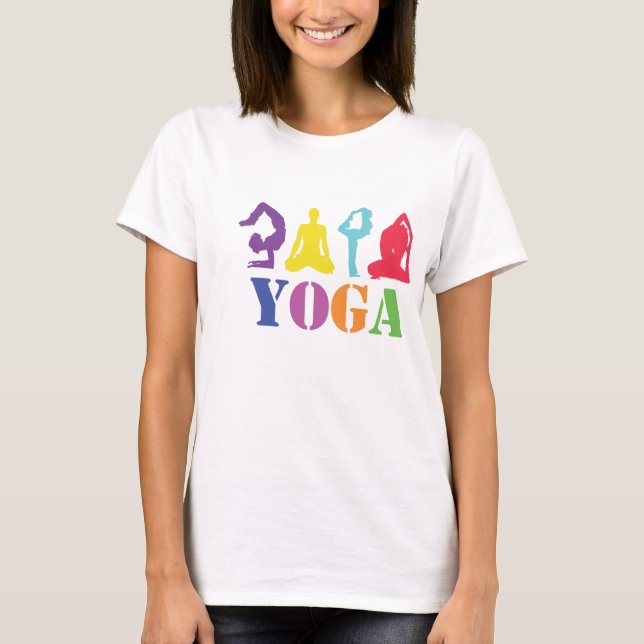 Colorful Yoga Design T-Shirt (Front)
