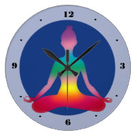 Colorful Yoga Lady Silhouette  Wall Clock