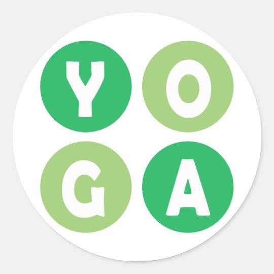 Colorful Yoga Lettering Classic Round Sticker