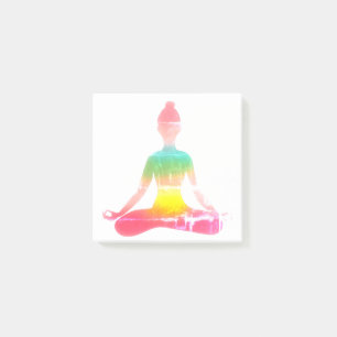 Colorful yoga part post-it notes