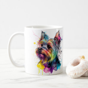 Colorful Yorkshire Terrier Dog Pet Coffee Mug, Cup