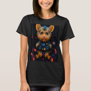 Colorful Yorkshire Terrier in space Yorkie T-Shirt