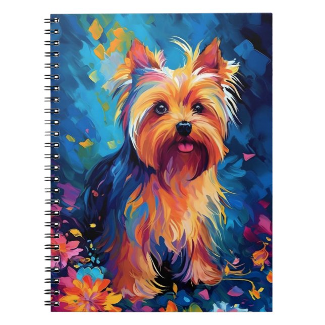 Colorful Yorkshire Terrier Notebook (Front)