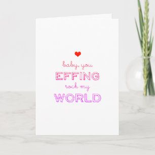 Colorful You Effing Rock My World Valentine’s Day Holiday Card