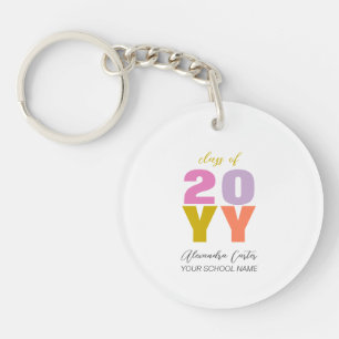 Colorful Your Name Custom Graduation Gift Keychain