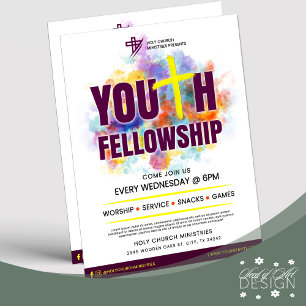 Colorful Youth Fellowship Church Event  Flyer
