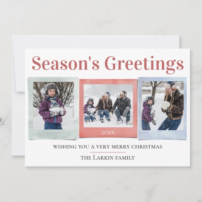 Colorful Yuletide Frames Photo Holiday Card (Front)