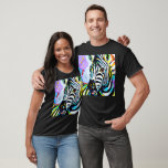 Colorful Zebra #1 in the style of Leonid Afremov. T-Shirt