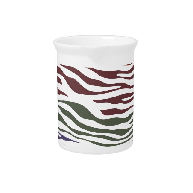 Colorful Zebra Abstract Beverage Pitcher (Front)