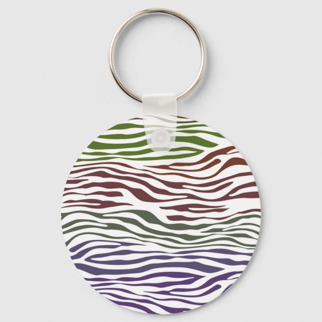 Colorful Zebra Abstract Keychain (Front)