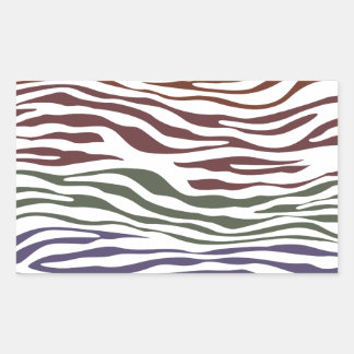 Colorful Zebra Abstract Rectangular Sticker