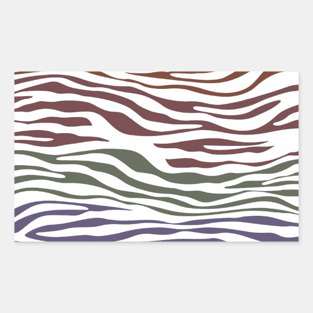 Colorful Zebra Abstract Rectangular Sticker (Front)