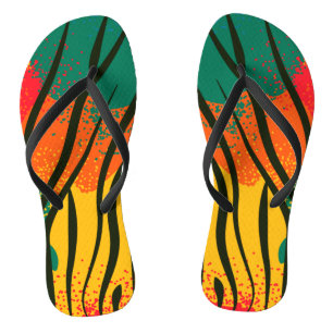 Colorful Zebra Animal Print Flip Flops
