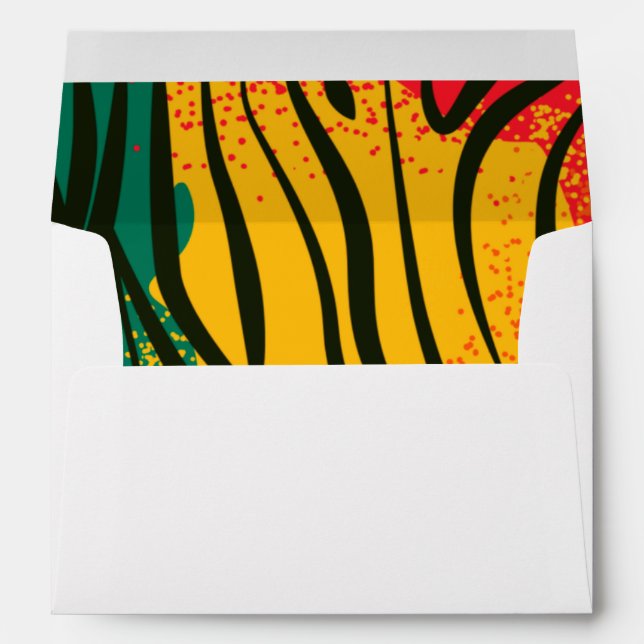 Colorful Zebra Animal Print Lined Envelope (Back (Bottom))