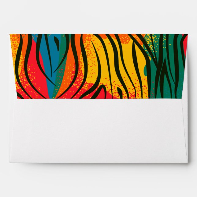 Colorful Zebra Animal Print Pattern Envelope (Back (Top Flap))