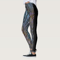 Colorful zebra  design pattern leggingss leggings