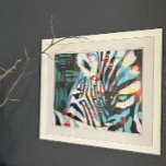 Colorful Zebra Fine Art Print Modern Geometric at Zazzle