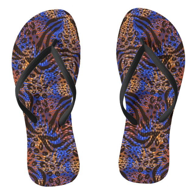 Colorful Zebra Leopard  Flip Flops (Footbed)