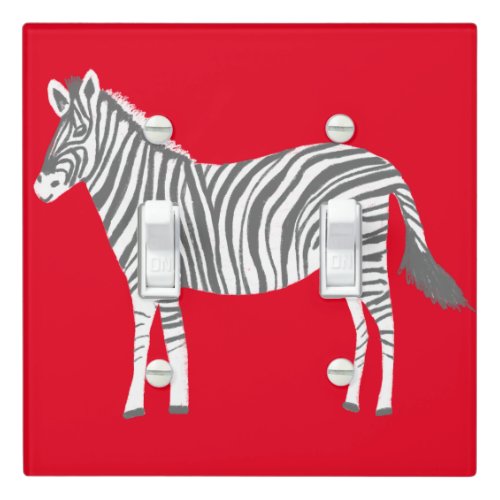 Colorful Zebra Pattern Animal Print Fun Light Switch Cover