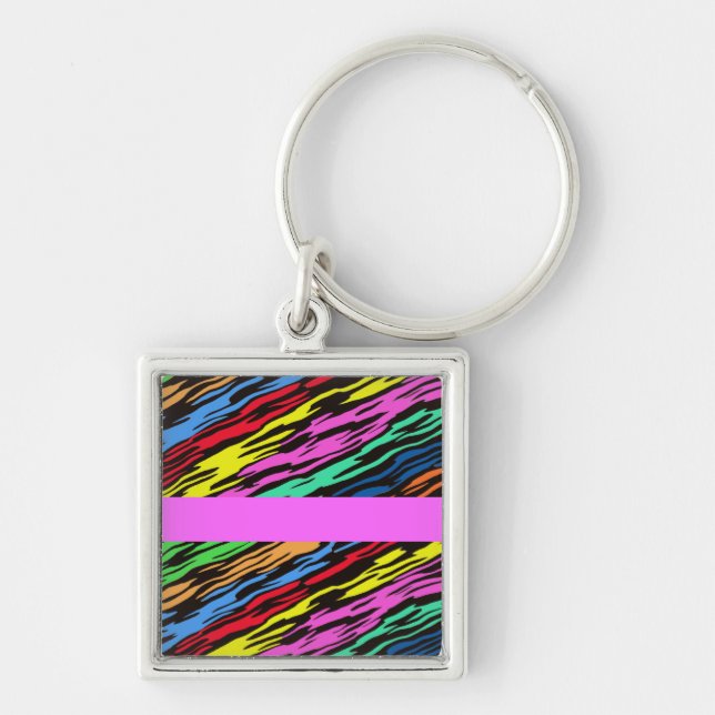 COLORFUL ZEBRA PATTERN KEYCHAIN (Front)