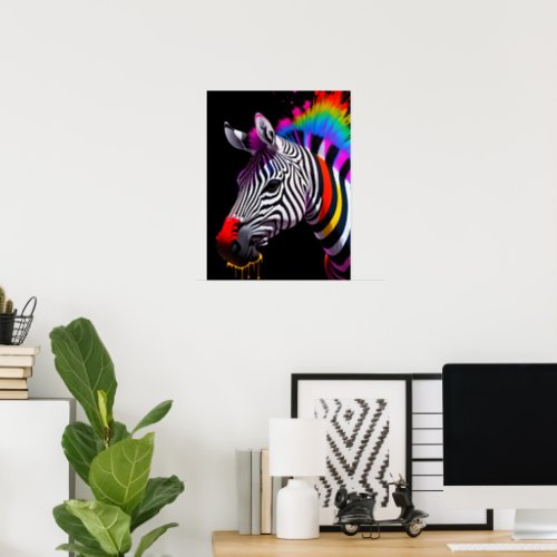 Colorful Zebra Poster