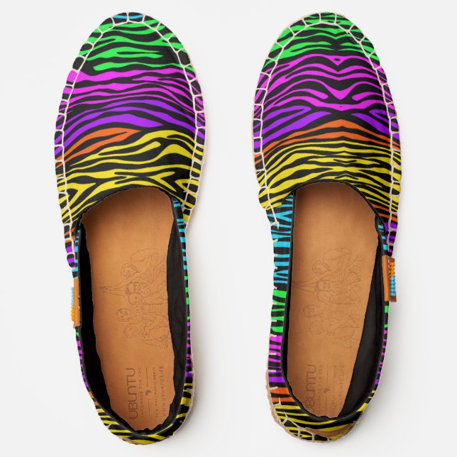 Colorful Zebra Print Espadrilles (Front)