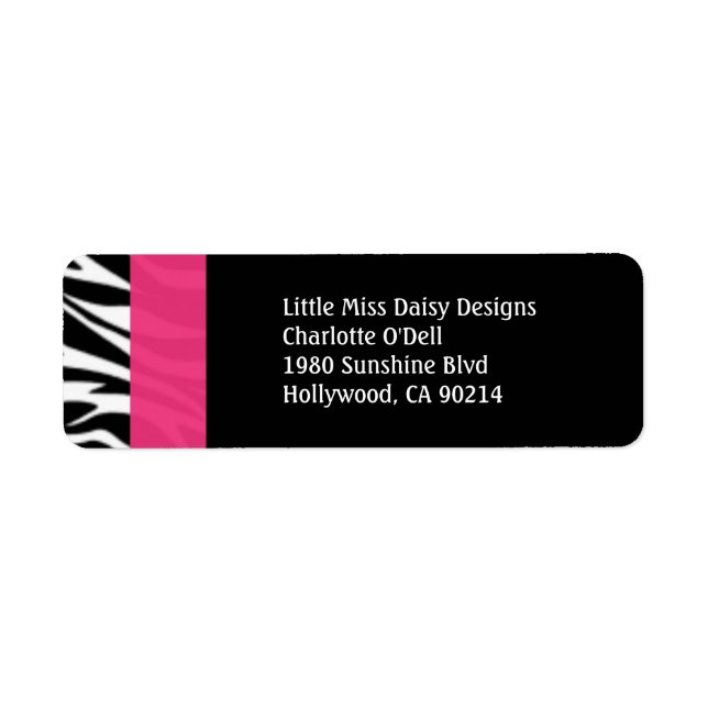 Colorful Zebra Print Label (Front)