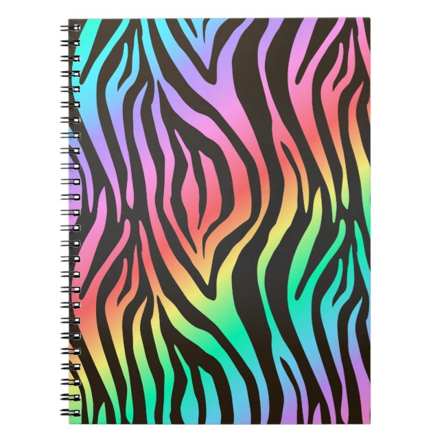 colorful zebra print notebook (Front)