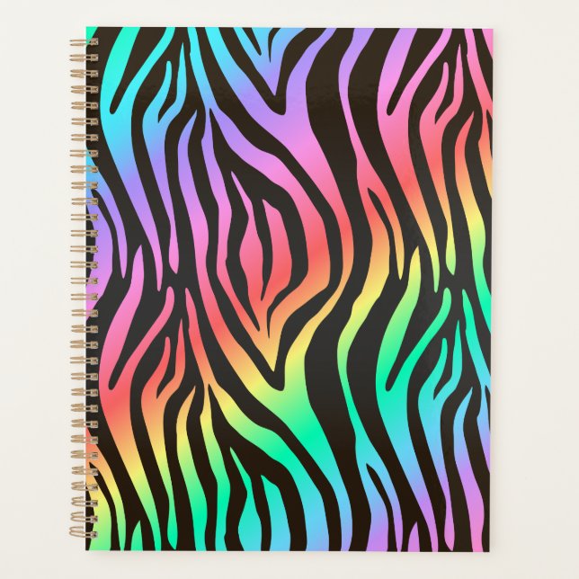  colorful zebra print planner (Front)