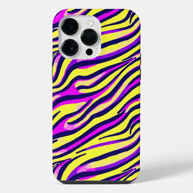 Colorful Zebra Print Stripe Abstract Pattern Iphone Case (Back)