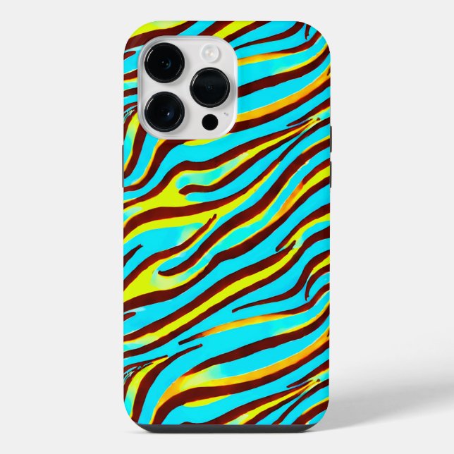 Colorful Zebra Print Stripe Abstract Pattern Iphone Case (Back)