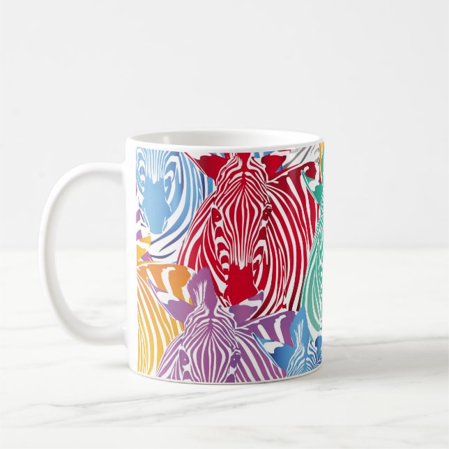 Colorful zebra seamless pattern. Wild animal textu Coffee Mug (Left)