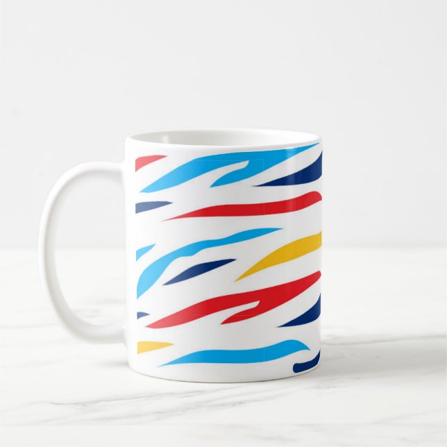 Colorful Zebra Stripes Coffee Mug (Left)