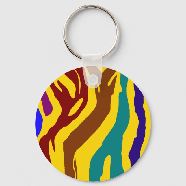 Colorful zebra stripes keychain (Front)