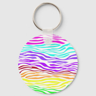 Colorful Zebra Stripes Keychain