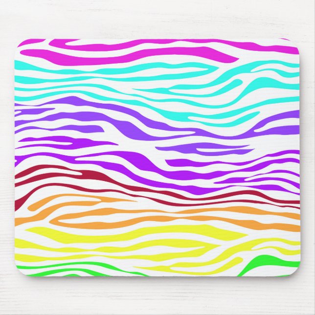 Colorful Zebra Stripes Mouse Pad (Front)