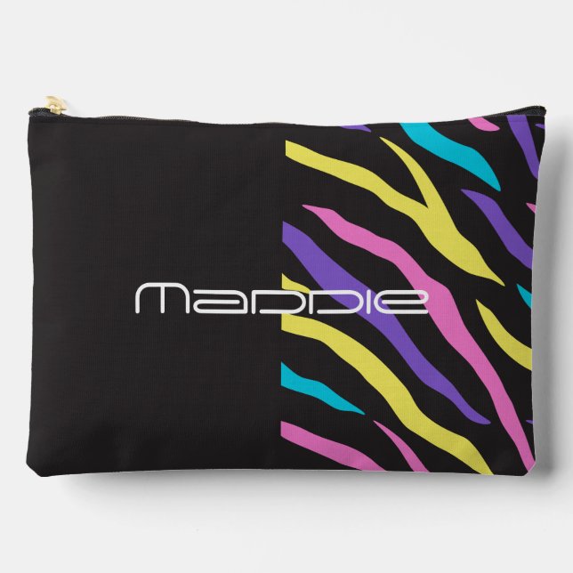 Colorful Zebra Stripes Pattern  Accessory Pouch (Front)