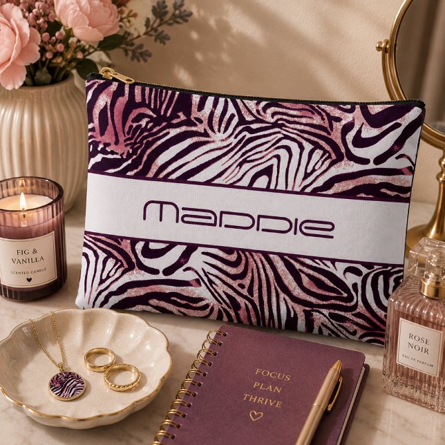 Colorful Zebra Stripes Pattern  Accessory Pouch (Creator Uploaded)