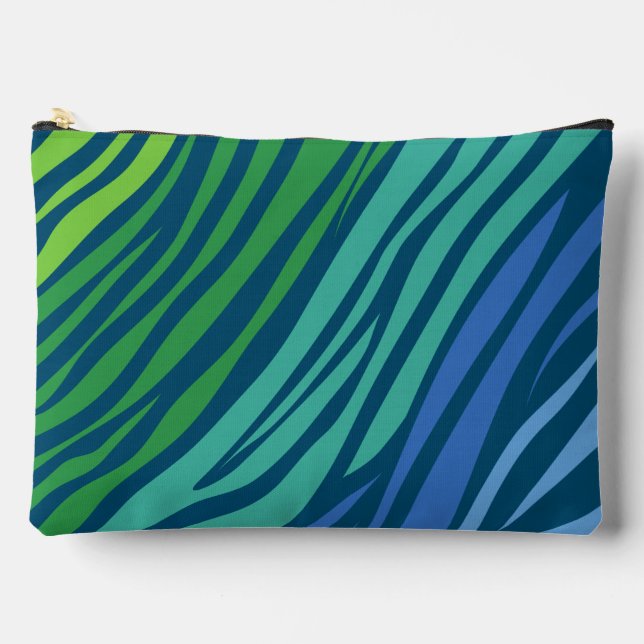 Colorful Zebra Stripes Pattern  Accessory Pouch (Front)