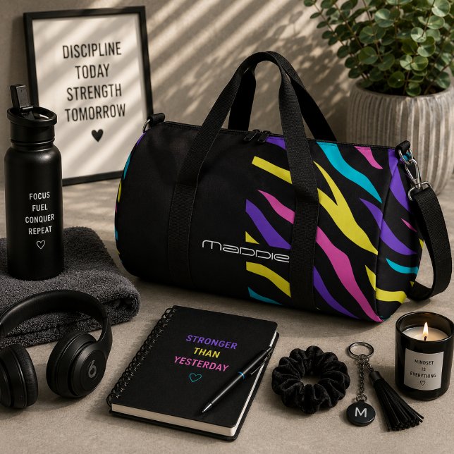 Colorful Zebra Stripes Pattern  Duffle Bag (Creator Uploaded)