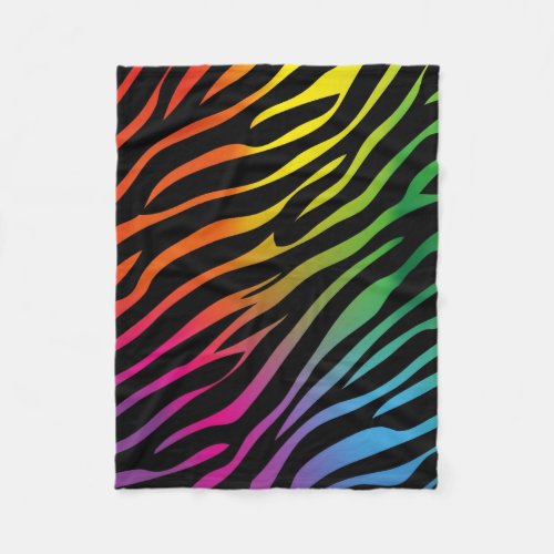 Colorful zebra texture fleece blanket