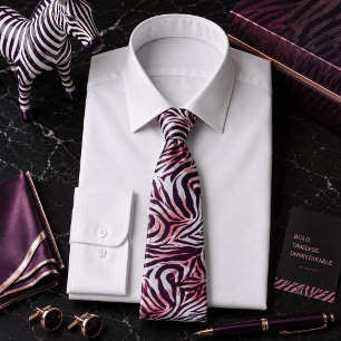 Colorful Zebra Wild Animal Pattern Neck Tie