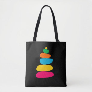 Colorful zen balance stones   tote bag