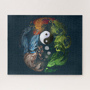 Colorful Zen Koi Fishes Jigsaw Puzzle